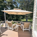 PURPLE LEAF Best Square Cantilever Pool Umbrella Outdoor Patio Sun Porch Umbrella