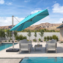PURPLE LEAF Deluxe Aluminum Outdoor Patio Umbrella Square Cantilever Umbrellas