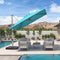 PURPLE LEAF Deluxe Aluminum Outdoor Patio Umbrella Square Cantilever Umbrellas