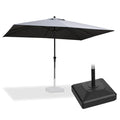 PURPLE LEAF Aluminum Patio Table Umbrella Heavy Duty Market Umbrella with Base