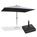 PURPLE LEAF Aluminum Patio Table Umbrella Heavy Duty Market Umbrella with Base