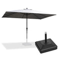 PURPLE LEAF Aluminum Patio Table Umbrella Heavy Duty Market Umbrella with Base