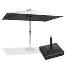 PURPLE LEAF Aluminum Patio Table Umbrella Heavy Duty Market Umbrella with Base