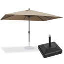 PURPLE LEAF Aluminum Patio Table Umbrella Heavy Duty Market Umbrella with Base