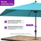 PURPLE LEAF Aluminum Outdoor Market Umbrella Patio Table Umbrella