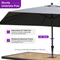 PURPLE LEAF Aluminum Outdoor Market Umbrella Patio Table Umbrella