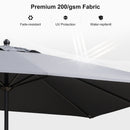 PURPLE LEAF Aluminum Patio Table Umbrella Heavy Duty Market Umbrella with Base