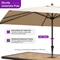 PURPLE LEAF Aluminum Outdoor Market Umbrella Patio Table Umbrella