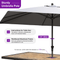 PURPLE LEAF Aluminum Outdoor Market Umbrella Patio Table Umbrella