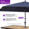 PURPLE LEAF Aluminum Outdoor Market Umbrella Patio Table Umbrella