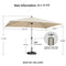 PURPLE LEAF Deluxe Aluminum Market Umbrella, Outdoor Table Umbrella for Patio, Porch