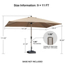 PURPLE LEAF Deluxe Aluminum Market Umbrella, Outdoor Table Umbrella for Patio, Porch