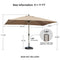 PURPLE LEAF Deluxe Aluminum Market Umbrella, Outdoor Table Umbrella for Patio, Porch