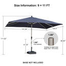 PURPLE LEAF Deluxe Aluminum Market Umbrella, Outdoor Table Umbrella for Patio, Porch