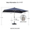 PURPLE LEAF Deluxe Aluminum Market Umbrella, Outdoor Table Umbrella for Patio, Porch