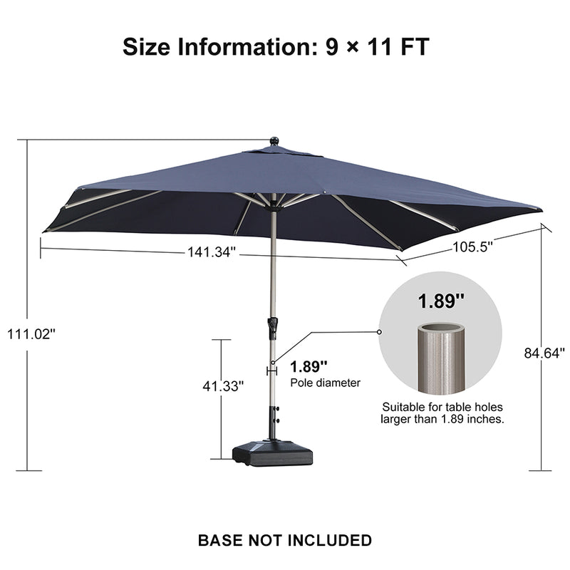 PURPLE LEAF Deluxe Aluminum Market Umbrella, Outdoor Table Umbrella for Patio, Porch