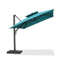 PURPLE LEAF Offset Cantilever Patio Umbrella with Charcoal Metal Frame, Vented Canopy for Yard Garden
