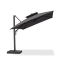 PURPLE LEAF Offset Cantilever Patio Umbrella with Charcoal Metal Frame, Vented Canopy for Yard Garden