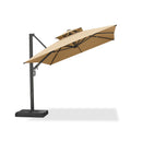 PURPLE LEAF Offset Cantilever Patio Umbrella with Charcoal Metal Frame, Vented Canopy for Yard Garden