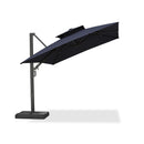 PURPLE LEAF Offset Cantilever Patio Umbrella with Charcoal Metal Frame, Vented Canopy for Yard Garden
