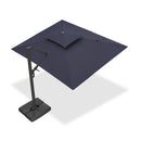 PURPLE LEAF Offset Cantilever Patio Umbrella with Charcoal Metal Frame, Vented Canopy for Yard Garden