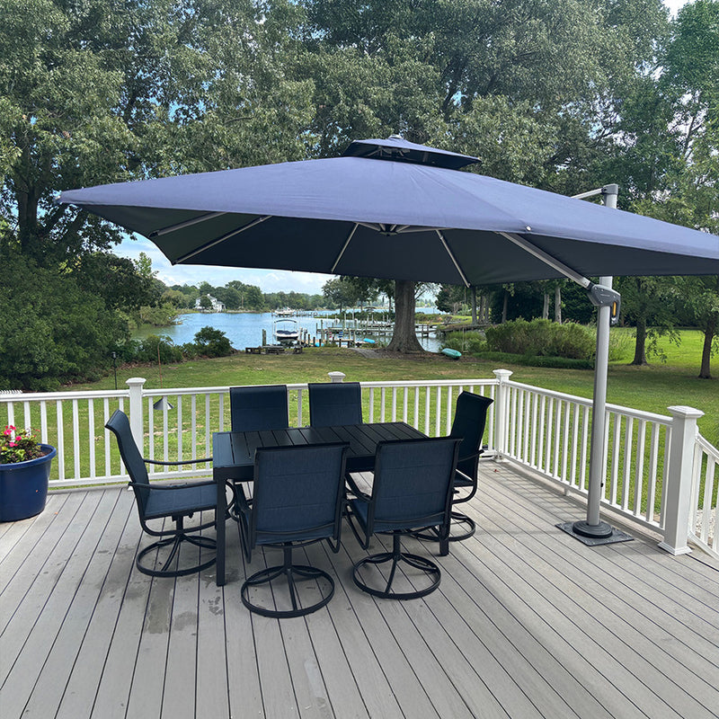 PURPLE LEAF Large Rectangular Porch Umbrella Outside Cantilever Patio Yard Umbrella