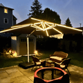 PURPLE LEAF Rectangle Outdoor Patio Umbrellas with Lights