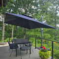 PURPLE LEAF Cantilever Patio Umbrella Gray Pole Outdoor Umbrella with UV Protection