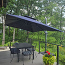 PURPLE LEAF Cantilever Patio Umbrella Gray Pole Outdoor Umbrella with UV Protection