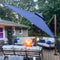 PURPLE LEAF 9 x 12 / 10 x 13 ft Rectangular Patio Umbrella Aluminum Cantilever Umbrella in Wood Color
