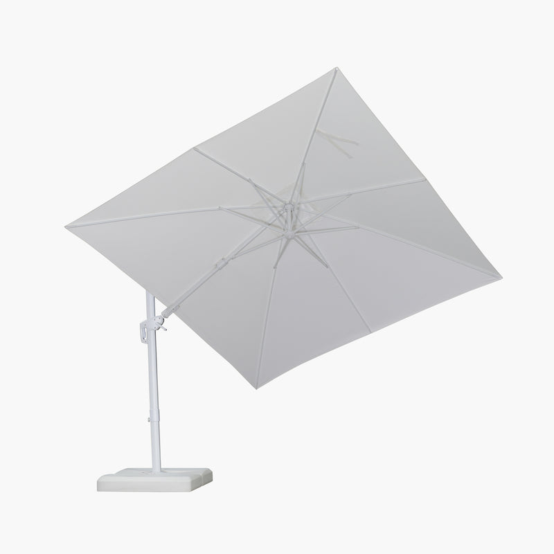 PURPLE LEAF Best White Patio Rotating Umbrella Swivel Outdoor Umbrellas