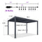 PURPLE LEAF Louvered Pergola with String Lights Patio Aluminum Pergola with Independent Adjustable Rainproof Roof Hardtop Pergola for Outdoor Deck Garden Yard