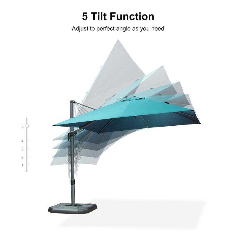 PURPLE LEAF Affordable Patio Umbrella Swivel Left-Right Tiliting Cantilever Umbrella