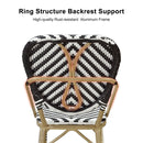 Clearance-PURPLE LEAF Modern Bar Stool Set of 2, Woven Counter Stools with Back, Bistro Bar Stools