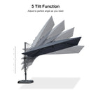 PURPLE LEAF Lateral Tilt Patio Umbrella with Base, 360° Swivel Cantilever Umbrella with Stand