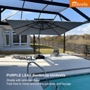 PURPLE LEAF SUNBRELLA Cantilever Umbrella Grey Aluminum Patio Umbrella
