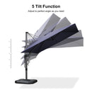 PURPLE LEAF Lateral Tilt Patio Umbrella with Base, 360° Swivel Cantilever Umbrella with Stand