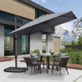 PURPLE LEAF Economical Square Outdoor Patio Umbrella Rectangle Cantilever Umbrella - Purple Leaf Garden