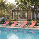 PURPLE LEAF Patio Chaise Lounge Set Outdoor Beach Pool Sunbathing Lawn Lounger Recliner Chair Outside Chairs with Side Table Included