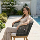 PURPLE LEAF Teak Patio Dining Set with Cushions and Pillow All-Weather Wicker Patio Table Set for Garden, Deck, and Yard