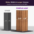 PURPLE LEAF Metal Gazebo Double Roof Wood Grain Aluminum Frame with Curtains and Netting with Lights-milky