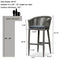 PURPLE LEAF Counter Stools, Bar Stools Set of 2 Rattan Bar Stools Wicker Bar Chairs Woven Aluminum Barstools with Back and Cushions
