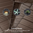 PURPLE LEAF 13' x 20' Patio Gazebo for Backyard Hardtop Galvanized Steel Roof Awning