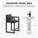 PURPLE LEAF Outdoor Bar Stools Set of 2 Modern Aluminum Barstools with Stainless Removable Cushion Patio Bar Stool for Kitchen Outside Island Backyard