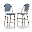 OPEN BOX I PURPLE LEAF French Counter Height Bar Height Stool Set of 2, Patio Bar Chairs with Back Rattan, French Bistro Set