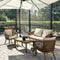 PURPLE LEAF Potlen 4-Piece Patio Conversation Set with Wicker Chairs and Cushions Sofa for Backyard