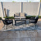 PURPLE LEAF Potlen 4-Piece Patio Conversation Set with Wicker Chairs and Cushions Sofa for Backyard