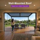 PURPLE LEAF Caesar Wall Mounted Louvered Pergola, All-Aluminum Patio Cover with Adjustable Roof, Hidden Gutter Drainage, Lean-to Pergola for Deck, Backyard, Porch, Dark Gray