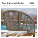 Clearance - PURPLE LEAF Outdoor Bar Stool Set of 2 Modern Rattan Bar Chairs with Woven Rope Back Wicker Patio Barstools for Indoor Kitchen Garden
