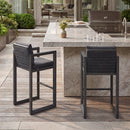 PURPLE LEAF Caesar Bar Stools Modern Aluminum Barstools with Stainless Removable Cushion for Kitchen Outside Island Backyard
